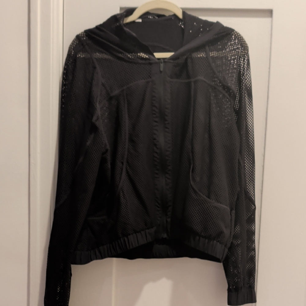 lululemon athletica Black Mesh Bomber Jacket